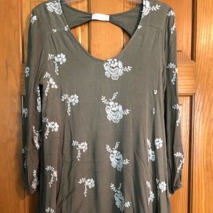 Altar’d State green embroidered shift dress